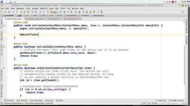 101 Android Studio Context menu смотреть онлайн
