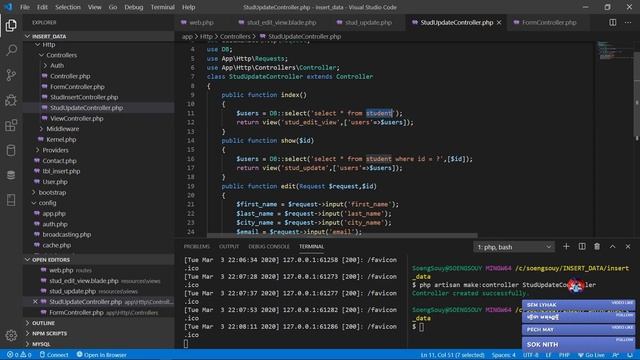 Update data from database using Laravel 7 framework смотреть онлайн
