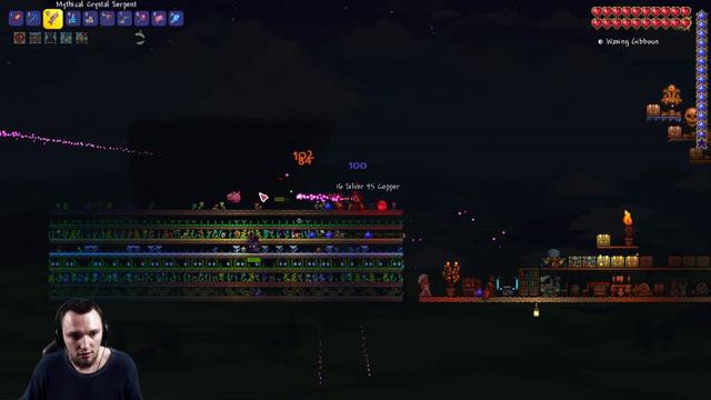 Прохождение Terraria 1.4 за мага. Мастер + Хардкор. Хардмод. Кристальный змей и Жезл тучи #18 смотреть онлайн
