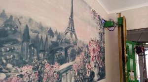 вертикальная печать настенным принтером уф печать