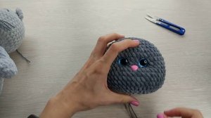 Утяжка мордочки вязаной игрушки амигуруми на примере плюшевого Котика (приложение к МК)