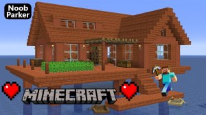 Майнкрафт — как построить дом для выживания из акации на воде, minecraft.