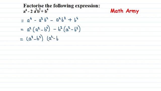 Factorise: a^4-2a^2 b^2+b^4 смотреть онлайн