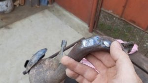 Вытягиваем вмятину на глушителе