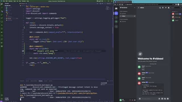 Create your first discord bot command with discord.py 2 in 5 minutes