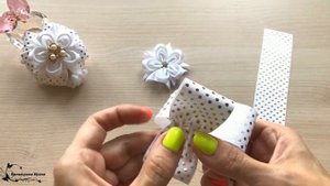 ? Нарядные бантики Канзаши в школу из лент?. Мастер Класс/Hair Bows tutorial DIY