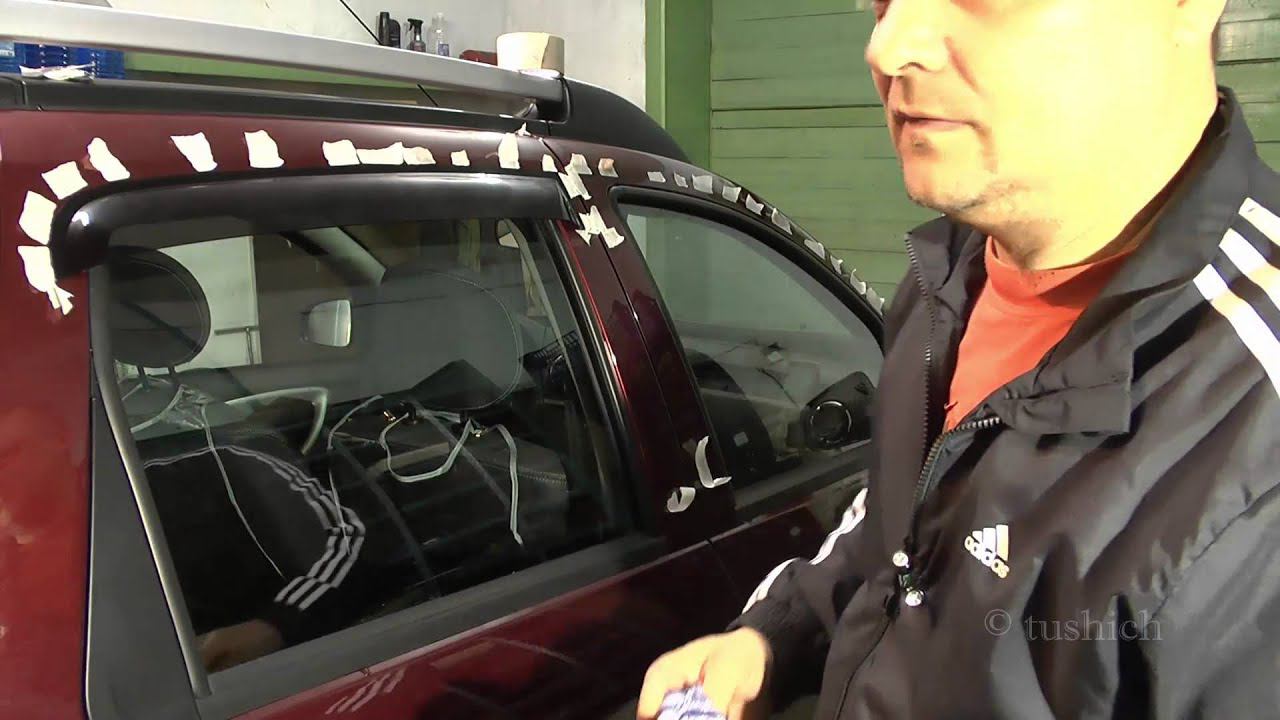 Профессиональная установка ветровиков (дефлекторов) в домашних условиях. смотреть онлайн