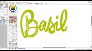 Draw With Me: Quick Lettering Sketch - Basil - Drawn in SAI with Bamboo Ink stylus