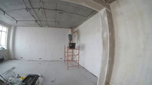 Шпаклёвка стен 90 м2 за 2 часа. Реальная работа настоящих мастеров.
