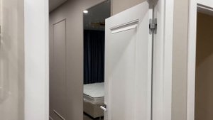 Двойные шторы из бархата в спальне