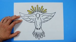 How To Draw Dove Of Peace.  Easy. Step by step. Pigeon. Ukraine.Як намалювати голуба Миру. Україна