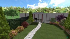 Ландшафтный дизайн участка на заднем дворе таунхауса