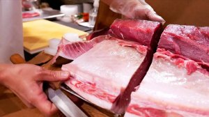 ЯПОНСКИЙ ТУНЕЦ САШИМИ И СУШИ Bentos Seafood NYC. Японская кухня в Нью-Йорке.