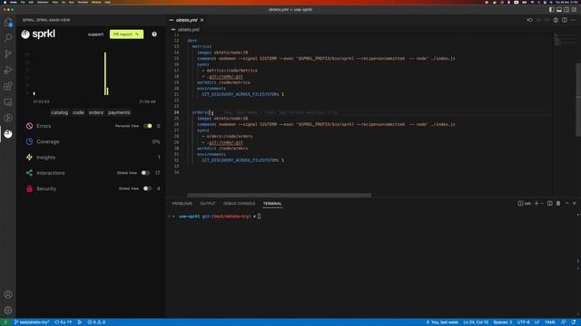 Sprkl with Kubernetes cluster (Integration with Okteto)