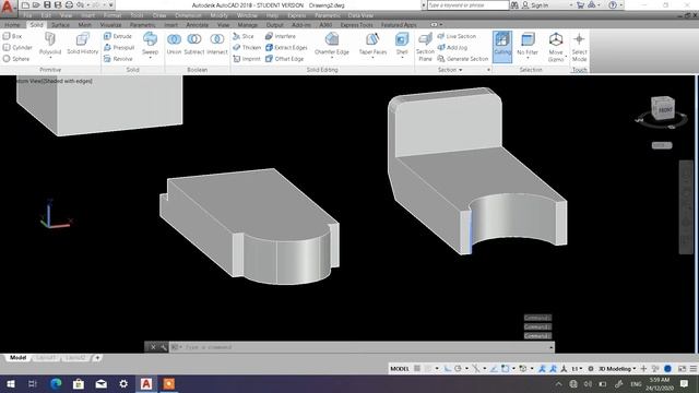 Boolean Command in AutoCAD смотреть онлайн