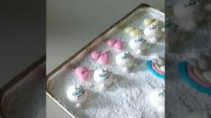 Мордашки из маршмеллоу. Единороги и радуги. Отсадка. Декор для детского торта