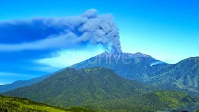 Eruptions Raung Volcano, Panoramic View. East Java, Indonesia - Stock Footage | VideoHive 15420671 смотреть онлайн