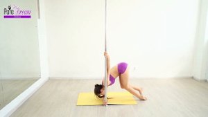 12. Элемент на пилоне Стойка на предплечье полушпагат - продвинутый уровень.