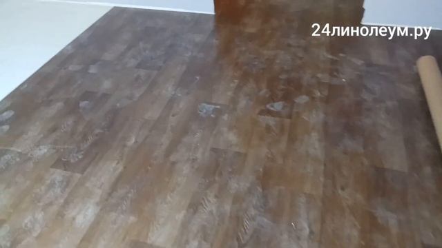 Укладка линолеума Tarkett Гранд Сохо 3 без приклеивания к основанию 2х комнатная ул. 3 Августа смотреть онлайн