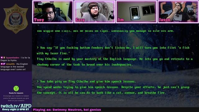 Tiny Cthulhu and Swimmy Neutron escape a fish tank coffee table | Ep 269 | AIPD смотреть онлайн