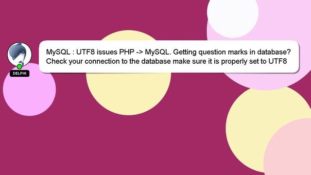 MySQL : UTF8 issues PHP - MySQL. Getting question marks in database? смотреть онлайн