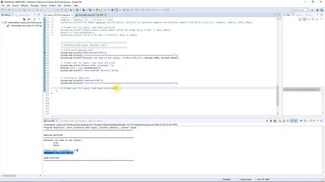 Java - Primitive Data Types - Boolean/Char Primitives - Mod 1, Les 1, Video 6 of 6 смотреть онлайн