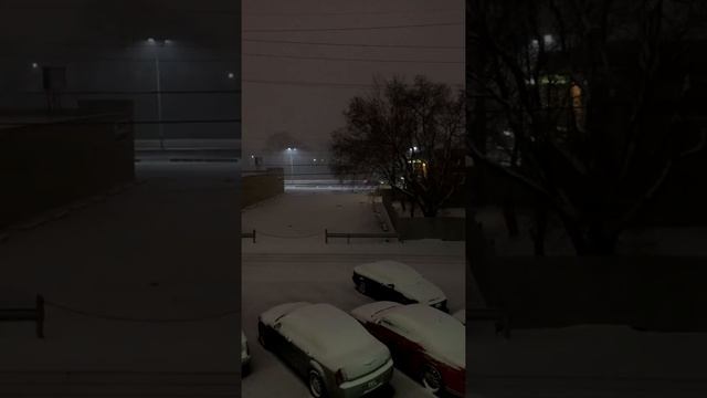 Time lapse snowy March in Illinois Melrose park