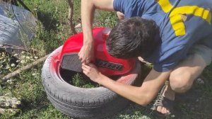 Покраска бензобака и бардачков на ИЖ Планета 5 из металлолома Серия №10