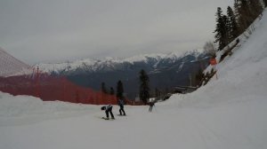 2024-03-03. Сочи. Красная поляна. Панорама (красная ) - Реликтовый лес (синяя)