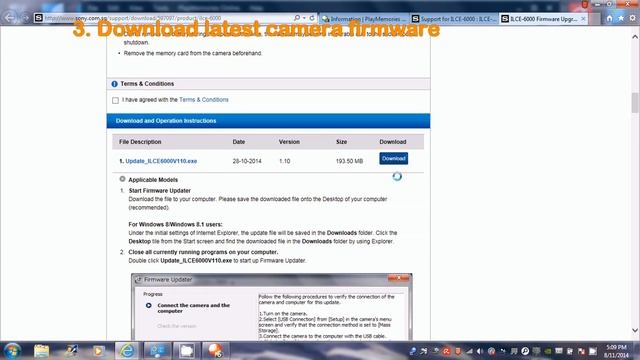Sony A6000 - How to update sony camera firmware смотреть онлайн