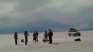 Band in Uyunu Salt Flats (salar de uyuni) Boliva