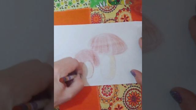 Грибы с помощью восковых мелков смотреть онлайн