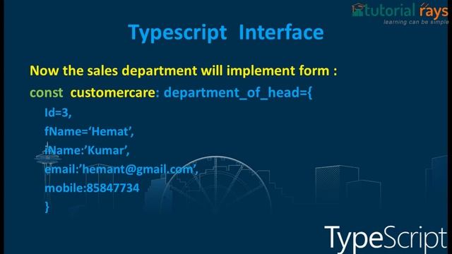 22  TypeScript Interface part 1, 2019 - Tutorial Rays | By Umar Rahman