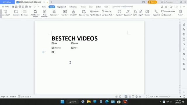 how to add check box in documents with wps office | how to make form check box in document смотреть онлайн