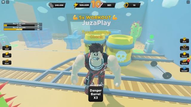 БЫСТРАЯ ПРОКАЧКА И НОВАЯ ЛОКАЦИЯ В СИМУЛЯТОРЕ СИЛАЧА РОБЛОКС ! смотреть онлайн