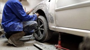 Chevrolet Lacetti.Ремонт переднего крыла. Body repair.