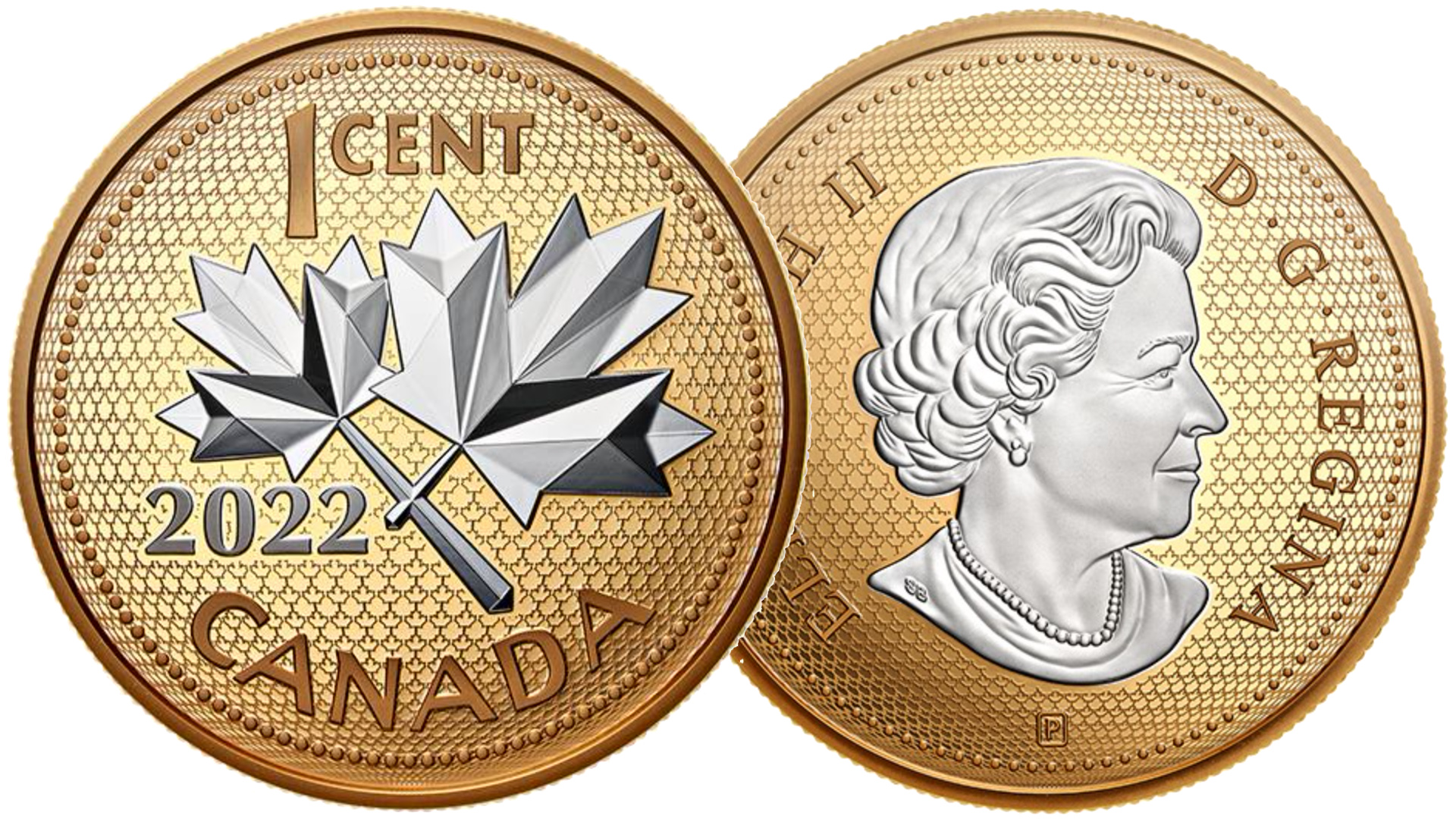 Монета Канады 10-летие прекращения чеканки 1 канадского цента.