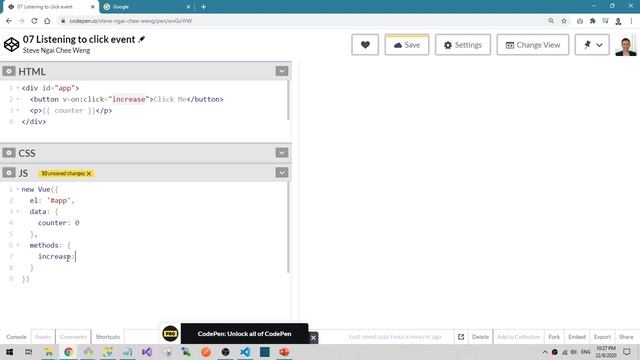 07 Listerning to Click event смотреть онлайн