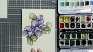 Yippee for Yana: Watercolor Clematis Card for Mom