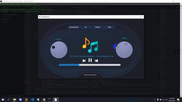 Smart Car Graphical User interface  developed in Python(pyqt5)