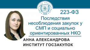 Последствия несоблюдения закупок у СМП и социально ориентированных НКО по Закону № 223-ФЗ, 20.04.202