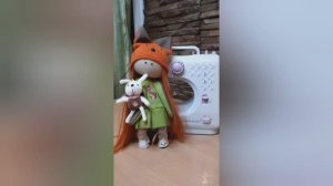 Текстильная интерьерная куколка Рыжуля.; Textile interior doll