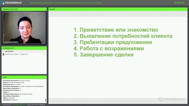 Вебинар "Как уговорить клиента купить косметику или процедуры" смотреть онлайн