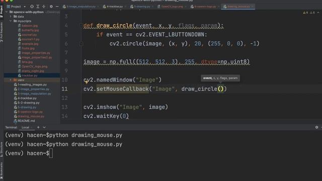 OpenCV with Python | 9-Drawing with Mouse