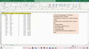 Excel Instructional Video Series  Module 1