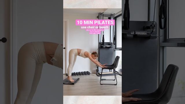 10 min Pilates full body using a chair #pilates #fitness #exercise