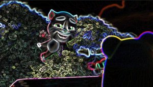 Анимационный мультфильм 3D: Говорящий Том. Батут.