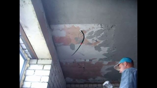 Штукатурка потолка по маякам с фиброй, ч.3, оштукатуривание и проверка ровности
