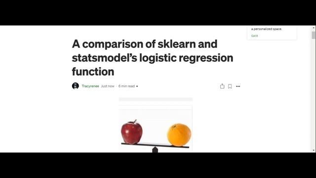A comparison of sklearn and statsmodels' LogisticRegression function - blog post