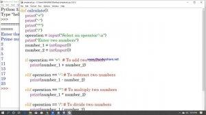 #11 Problem solving in Python (generate Prime numbers &simple calculator) with demo